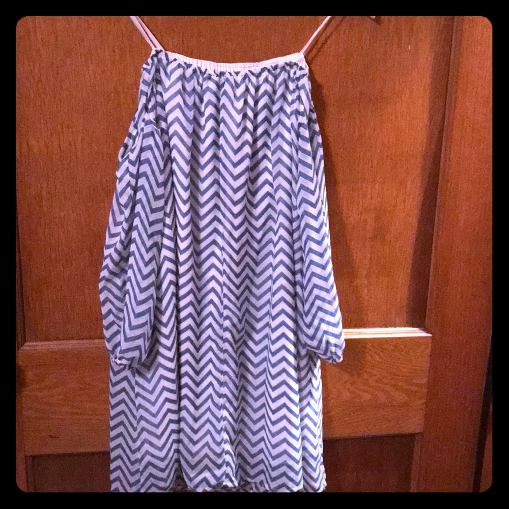 Strapless chevron dress